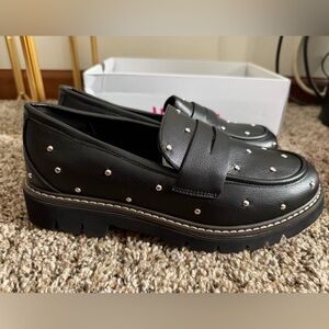 Corkys Black Studded Loafers